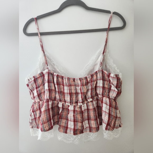 American Eagle Plaid Cropped Cami - Picture 7 of 9